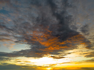 beautiful morning view panorama of indonesia agriculture industry rice fields with beautiful sky colors natural light