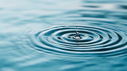 Mesmerizing water droplet creating ripples on a calm surface