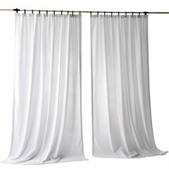 White curtains isolated on white background