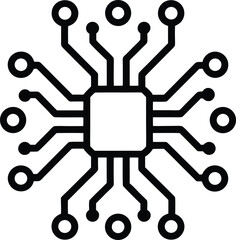 Circuit Board Icon Outline Vector Illustration