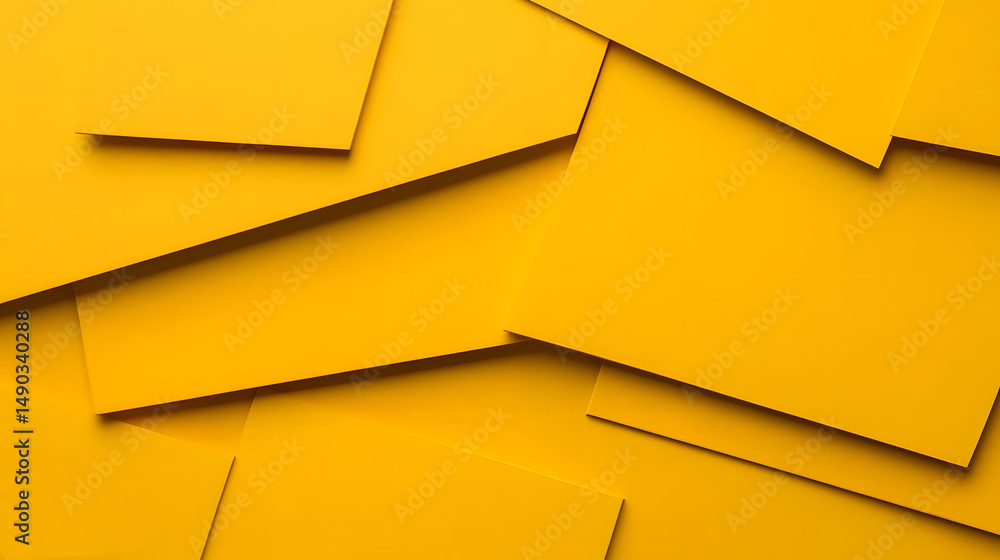 Aufkleber vibrant yellow geometric abstract background with angular shapes