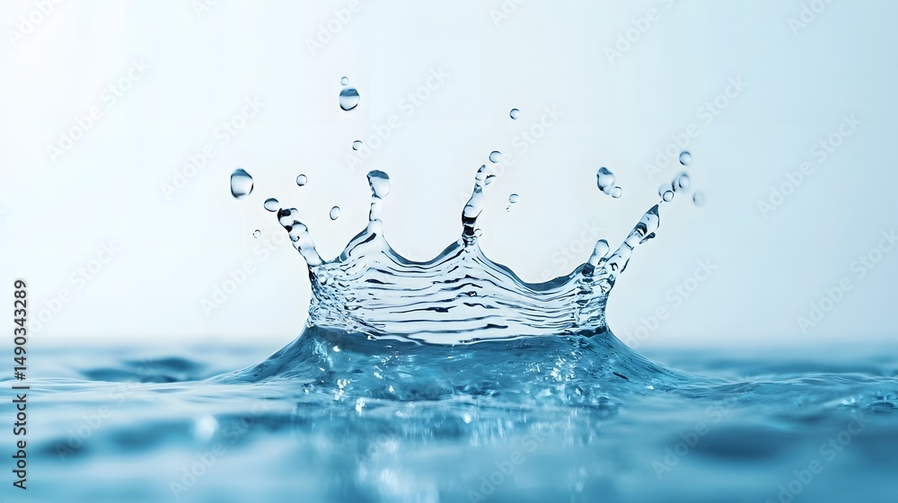 Poster water splash creating dynamic shapes