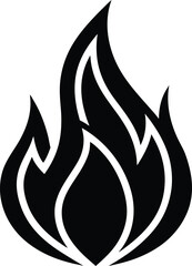 Flame Icon Outline Vector Illustration