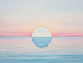 Pastel Sunset Ocean Reflection.