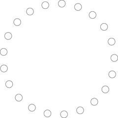 Dotted line circular round frame, symbol, icon