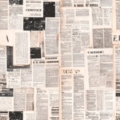 Retro Newspaper Collage Background