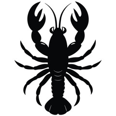 a silhouette of a lobster with its large claws extended