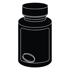 Fototapeta premium a silhouette of a medicine bottle with a pill cap