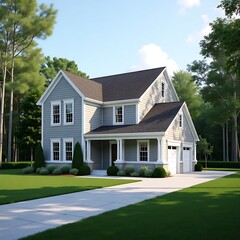 Obraz premium Luxury houses interior with nice landscape.