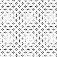 Black and white vector seamless pattern with small diamonds, star shapes, rhombuses. Abstract black and white geometric texture. Simple minimal wide repeat background.	