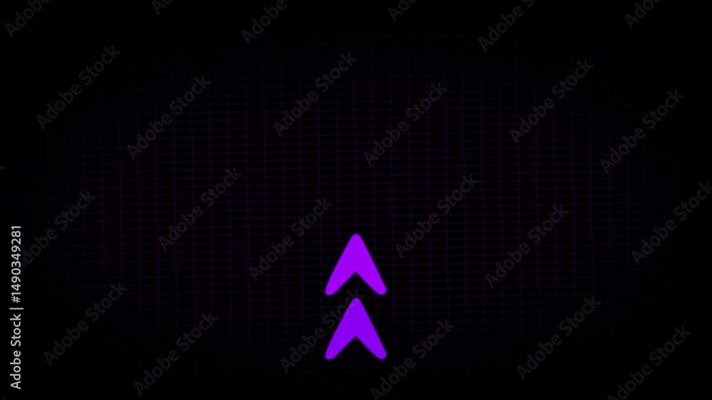 Fototapete arrow icon swipe up animation black background. up directional arrow loop animation.. the arrow smoo