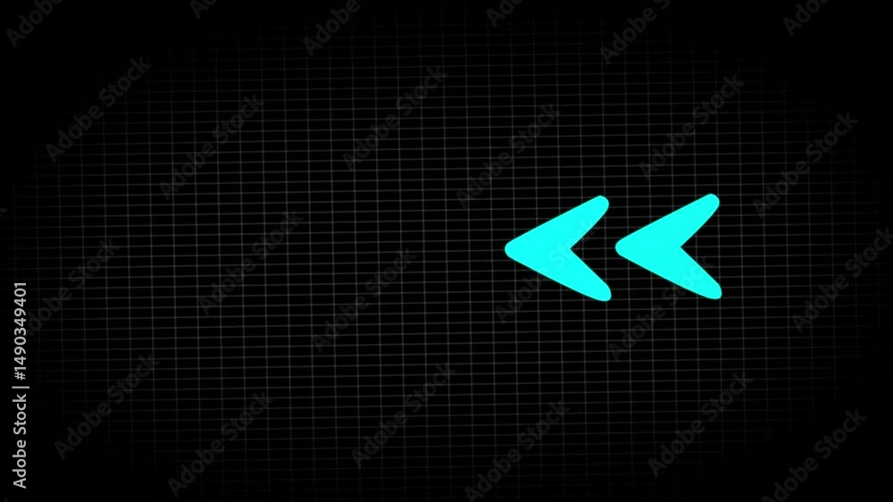 Poster abstract beautiful red neon left side directional arrow icon , arrow loop animation left direction c