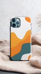Abstract Colorful Phone Case on Soft Textured Background