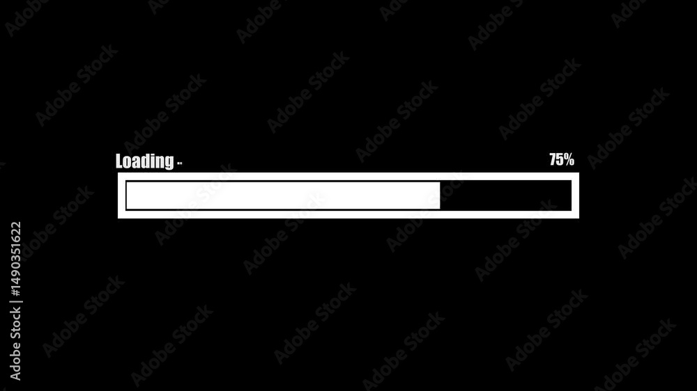 Poster science loading white circle ring on black background. 100 in the loading ring, neon light progress 