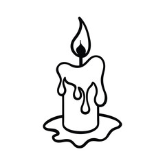 Candle with Wax Shaped Like Lily of the Valley