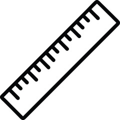 Ruler Measure Icon Outline Vector Illustration