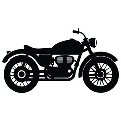 Obraz premium the outline of a classic motorcycle with a prominent engine