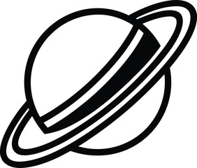 Saturn Icon Outline Vector Illustration