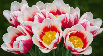 Fototapeta premium Tulip Flower White Red Bloom