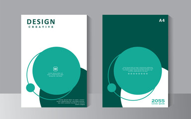 Abstract shape on blue mix green colour background brochure, A4 size book cover template for annual report, magazine, booklet, proposal, portfolio, poster, print ready colour 