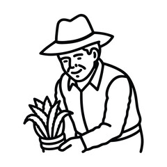 Elderly Latin American Farmer with Weathered Hands