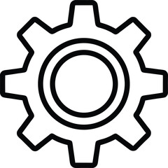 settings gear icon outline vector illustration