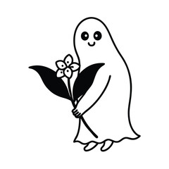Ghost Carrying a Lily of the Valley Offering