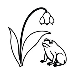Frog Sheltering Under a Lily of the Valley