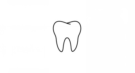 Simple line art tooth illustration
