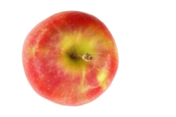 Fresh red apple on a transparent background showing its bright color and natural texture