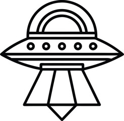 spaceship icon outline vector illustration