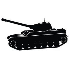 Fototapeta premium the silhouette of a military tank with a large turret
