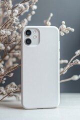 Elegant Minimalist Phone Case with Decorative Dry Branches Background