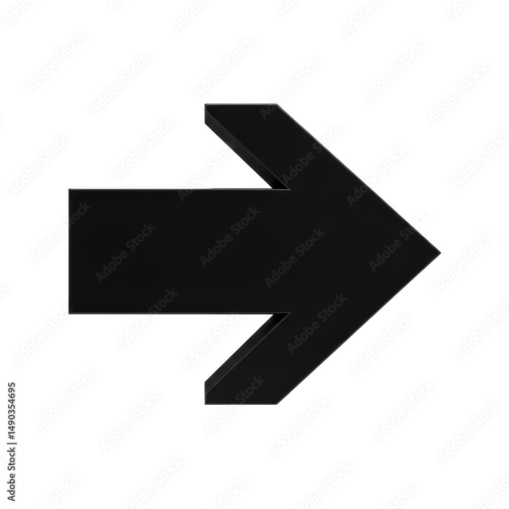 Poster arrow pointing right isolated on a transparent background