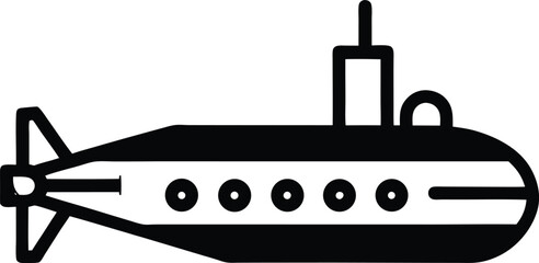 submarine icon outline vector illustration