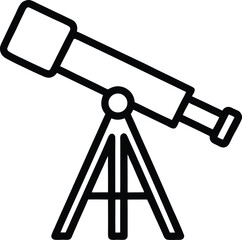 telescope icon outline vector illustration
