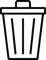 trash bin icon outline vector illustration