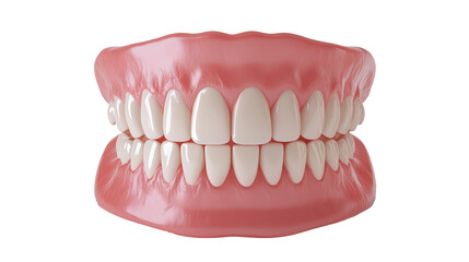 Obraz premium A close up of a smiling mouth with perfectly all teeth on transparent background