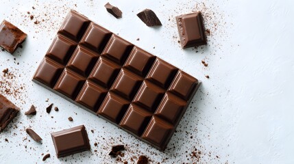 Delicious dark chocolate bar photography for dessert lovers and sweet treats craving satisfaction
