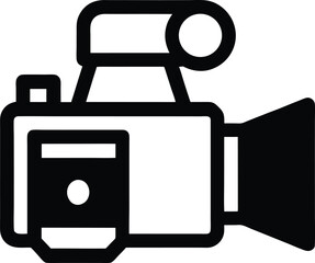 video camera icon outline vector illustration