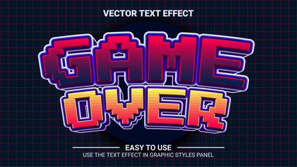 3d game over editable text effect