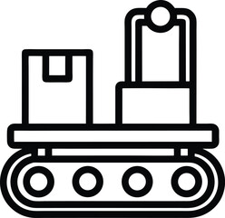 Assembly Line Icon Outline Vector Illustration