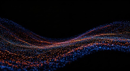 An abstract technological background with a smooth network of interconnected points. The concept of a digital wave pattern. An illustration for a presentation in the field of science or information