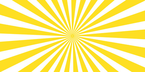 Vintage abstract template with yellow sunrays on light background. Sunlight abstract background. Starburst wallpaper.