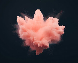 Naklejka premium Pink powder explosion with dark background.