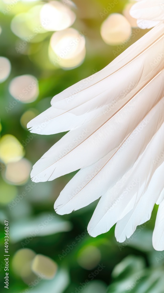 Poster white flower petals macro image with soft bokeh background natural light delicate bloom floral desig