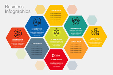 Circle chart infographic template with 12 options for presentations, advertising, layouts, annual reports