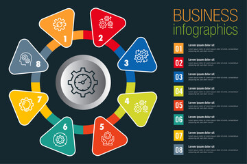Circle chart infographic template with 12 options for presentations, advertising, layouts, annual reports