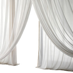 White curtains isolated on white background