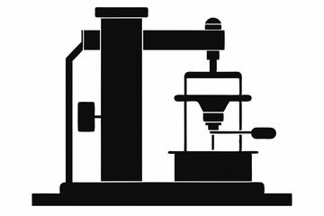 rheometer silhouette line art vector illustration with a white background
